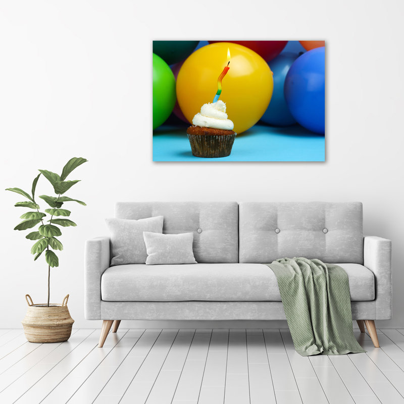 Birthday Cupcake - Wrapped Canvas Print