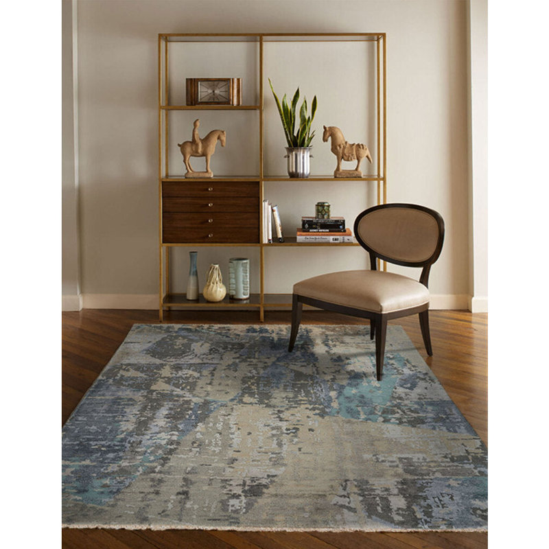 Dakston Wool and Viscose Abstract Rug, Rectangle 8' x 10'