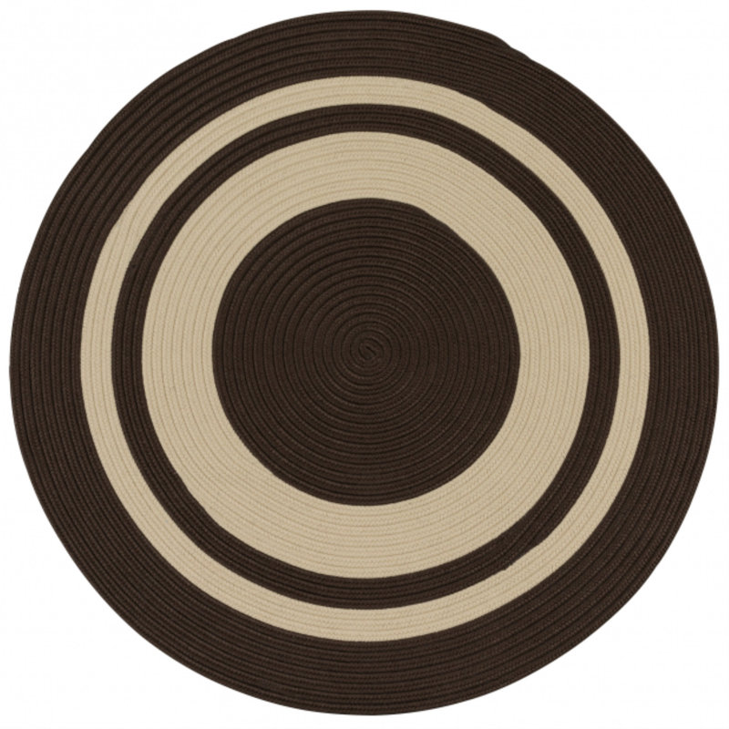Tapis intérieur / extérieur Don - brun terre, Rond 7 pi