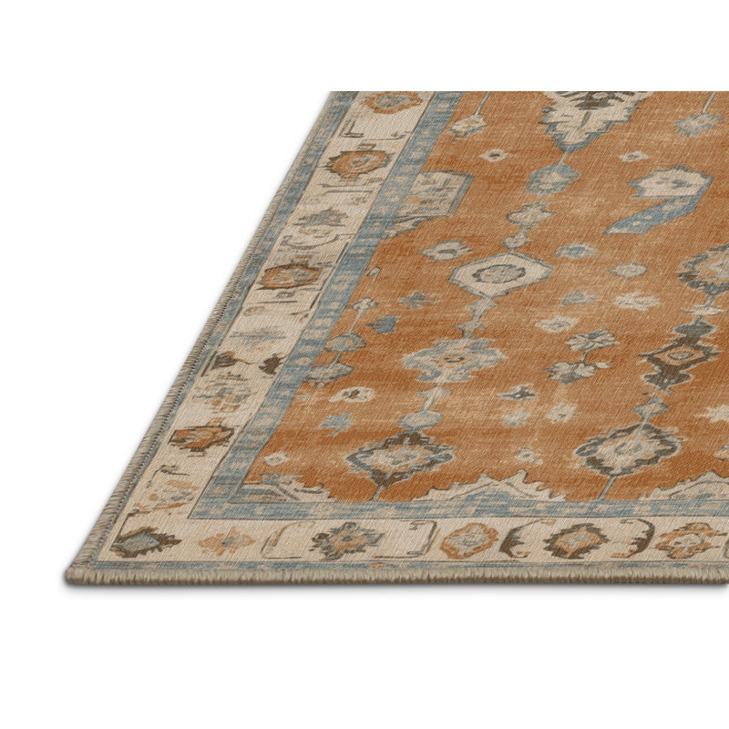 Tapis brun lavable à la machine, Rond 4 pi