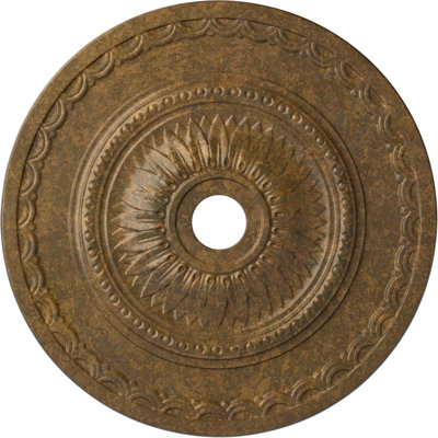 Endurathane Sunflower Ceiling Medallion, 29 1/2"OD x 3 5/8"ID x 1 5/8"P (Fits Canopies up to 5 5/8"), Hand-Painted Rubbed Bronze Finish