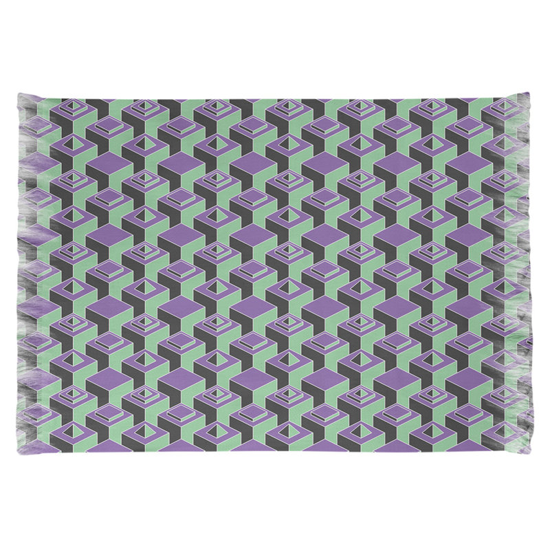 Tapis bleu/mauve skyscrapers, Non