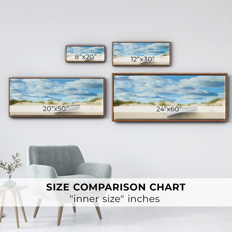 Beach- Framed Canvas, 20" H x 50" W