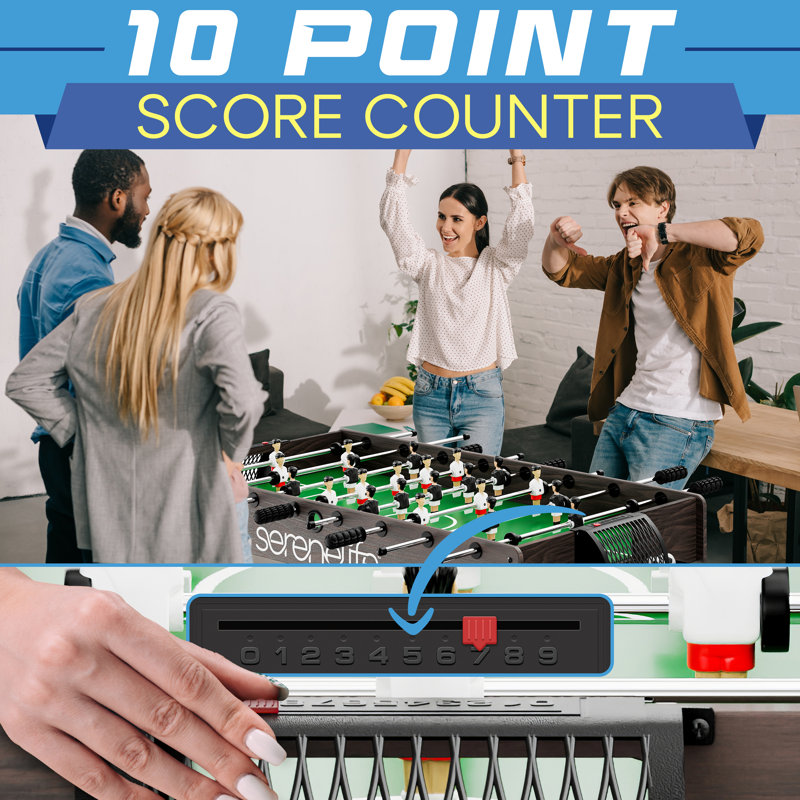 SereneLife 48" Foldable Black and Green Foosball Table