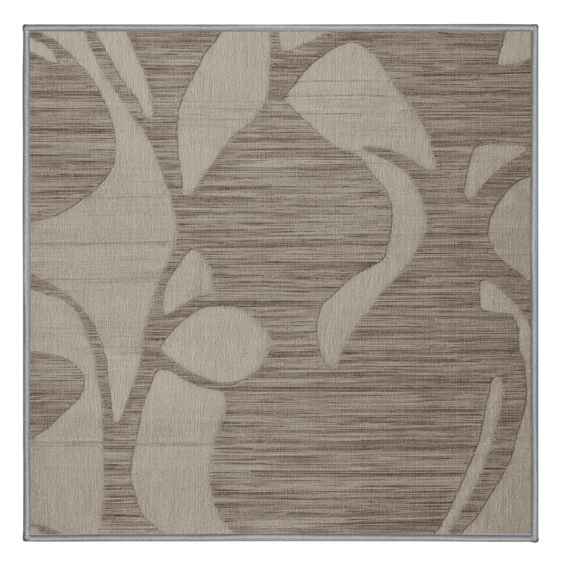Tapis abstrait gris lavable à la machine, Carré 7 pi