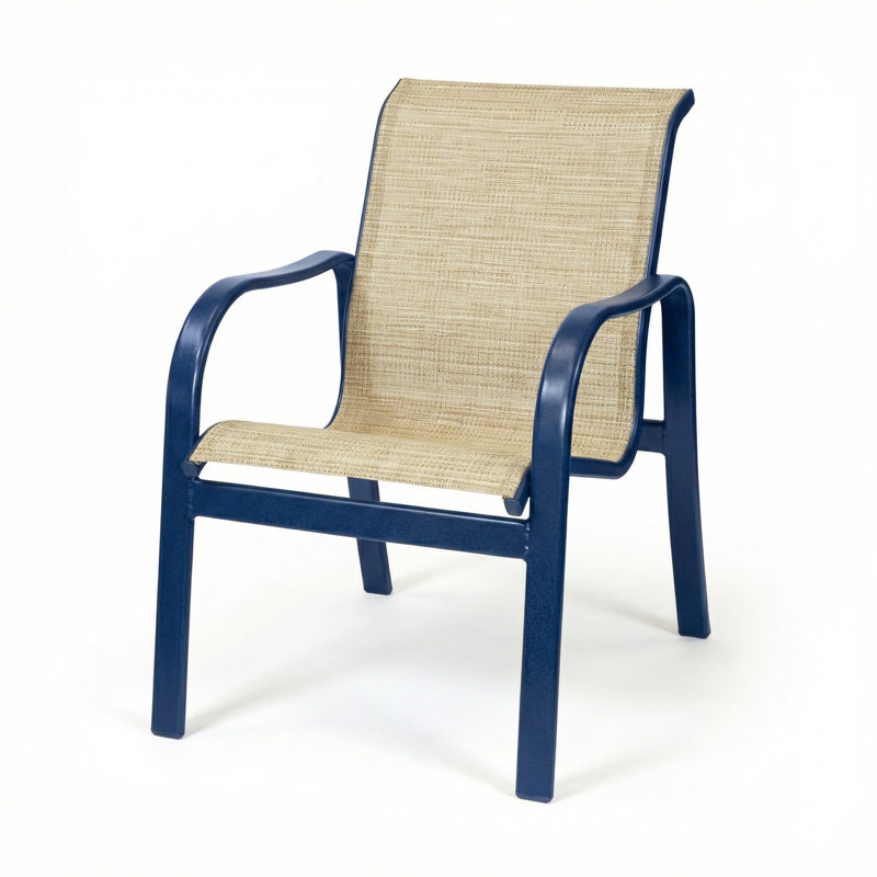 Windward Outdoor Sonata Arm Chair, Natural Sling/Midnight