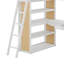 Lit mezzanine simple avec échelle, tablettes et bureau