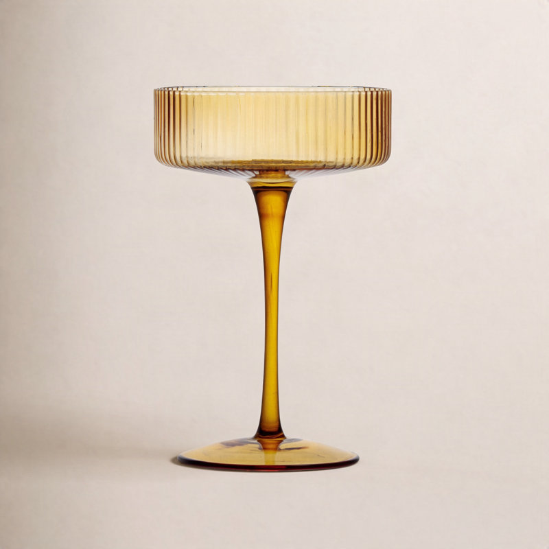 Harmon 10 oz Ensemble de cristal taillé, Ambre