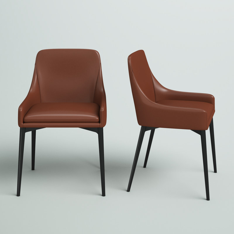 Chaise parsons rembourrée Ashlock, Chocolat