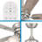 Charney 52 in. Indoor Brushed Nickel Traditional Ceiling Fan with (3) 3000K LED Bulbs, Frosted Shades, Remote Included-398322732-398322733