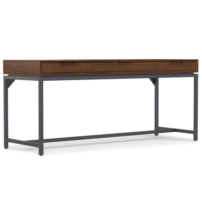 Bureau Lars Mid Century, H 31,50 po x l 72 po x P 24 po, Noyer / noir