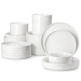 24 Piece Porcelain China Dinnerware Set - Service for 6