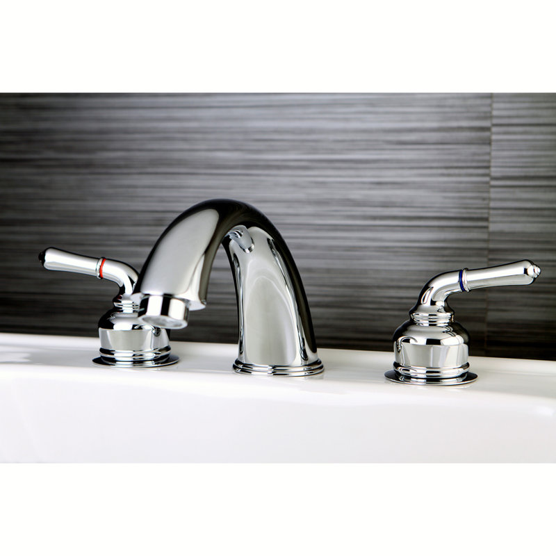 Kingston Brass Magellan Two-Handle Three-Hole Deck Mount Roman Tub Faucet, Chrome poli