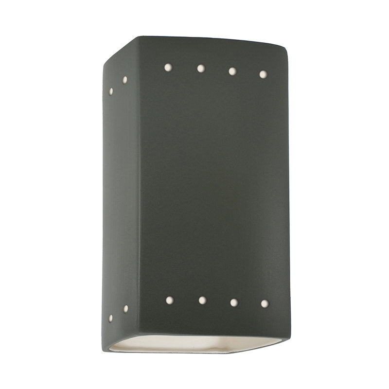 Axcel Ceramic LED Flush Mounted Sconce, Pewter Green