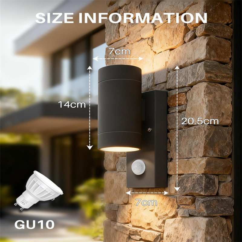 Matte Black 14cm H Outdoor Sconce
