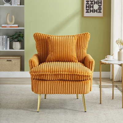 Coarse Corduroy Single Chair Fashion Sofa, Soft and Comfortable for Apartment, Office, and Living Spaces.