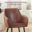 Suede Vintage Upholstered Arm Dining Chair Full Back-1029891967-1016286450