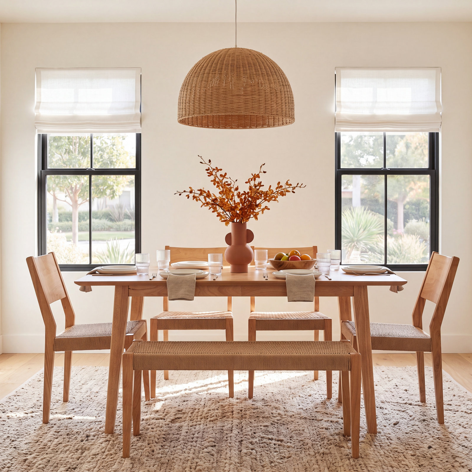 Corrine Dining Table Set, Natural