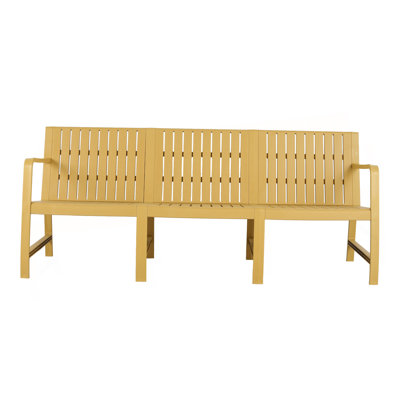 1-Piece Indoor/Outdoor Furniture 3-Seater Sofa Waterproof PP Material  - Easy Assembly Patio Conversation Set (Yellow)