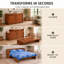 Lit escamotable Night & Day Furniture avec matelas en mousse à mémoire de forme et gel de 15 cm, format Queen, couleur cerisier
