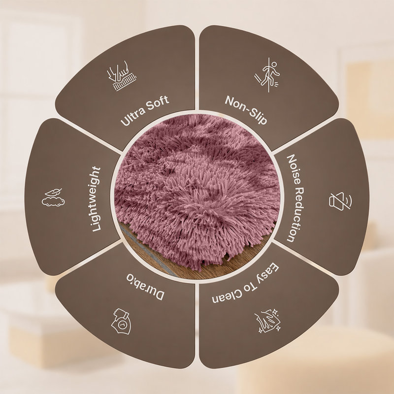 Aspire Homeware Lilac Shaggy Area Rug Soft Modern Indoor Carpet, Runner 60cm Width X 220cm Length