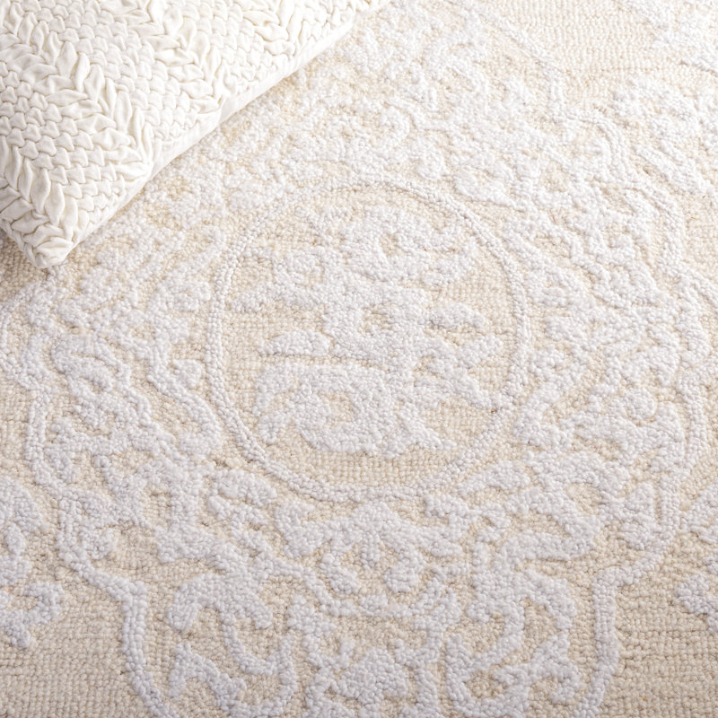 Abstract Hand Tufted Wool With Cotton Cloth Backing Rug, Rectangle 5' x 8'