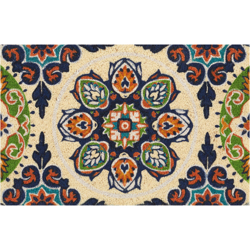 Hugoton Outdoor Doormat, Rectangle 1'6" x 2'4", Red
