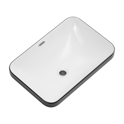 Topcraft 22.05" X 15.36" White Rectangular Semi-Recessed Bathroom Ceramic Sink