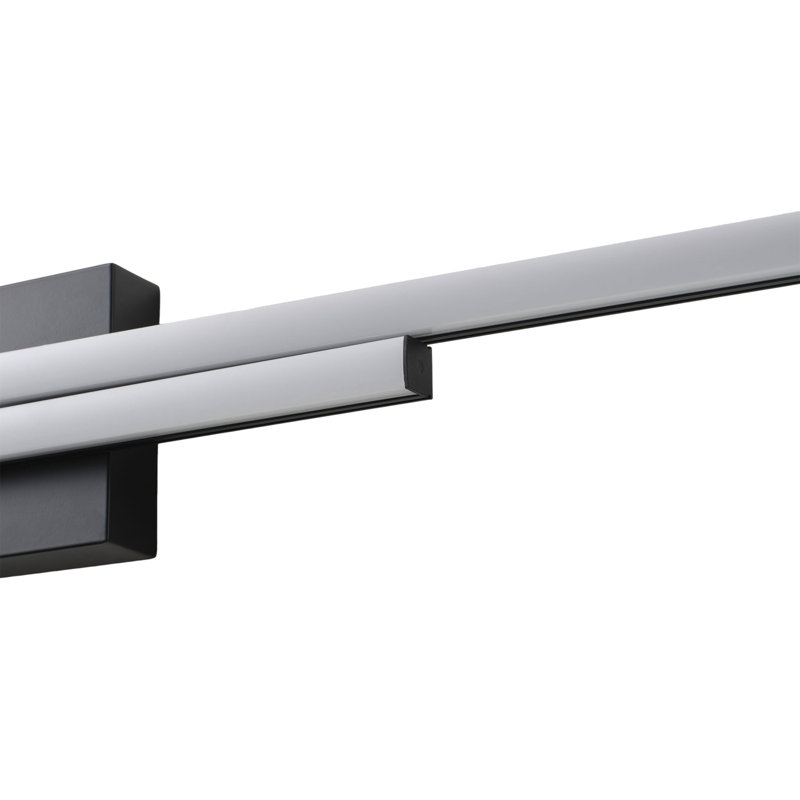 1-lamp matte black long LED dimmable vanity light