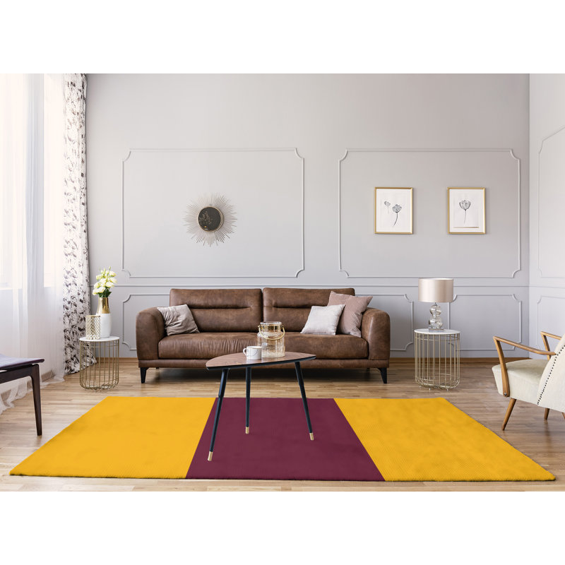 Tapis doré/vin rayé, Rectangle 9 pi x 12 pi