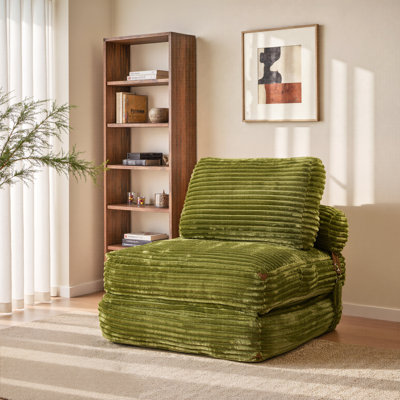 Nathasa Bean Bag Soft Sleeper Chair With Pillow, Foldable Compression Mattress With Back Support
