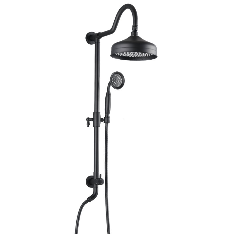 Topcraft 8-Inch Wall-Mounted Rain Shower System With Handheld Showerhead