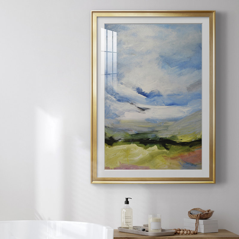 Autour des nuages IV, reproduction encadrée de qualité supérieure, Encadrement doré, L 30,5 po x H 42,5 po