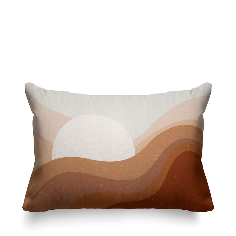 Coussin décoratif intérieur / extérieur Minimalist Desert, Orange