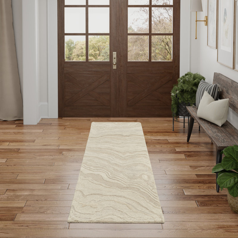 Ilijan Abstract Area Rug in Beige, Rectangle 2'3" x 7'6"