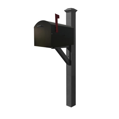 Westhaven System With Whitney Mailbox, No Base & Pyramid Finial In Black