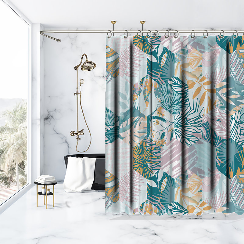 Rideau de douche à fleurs