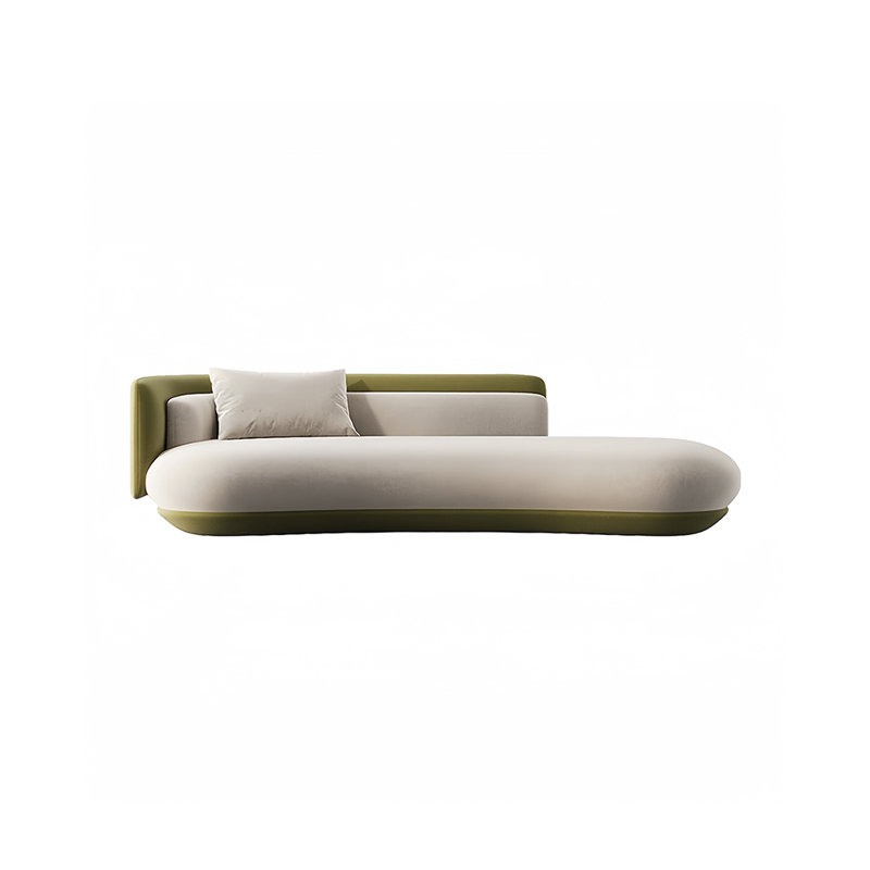 Casual conference sofa, 29.53" H x 118.11" W x 39.37" D, 5, Light Green