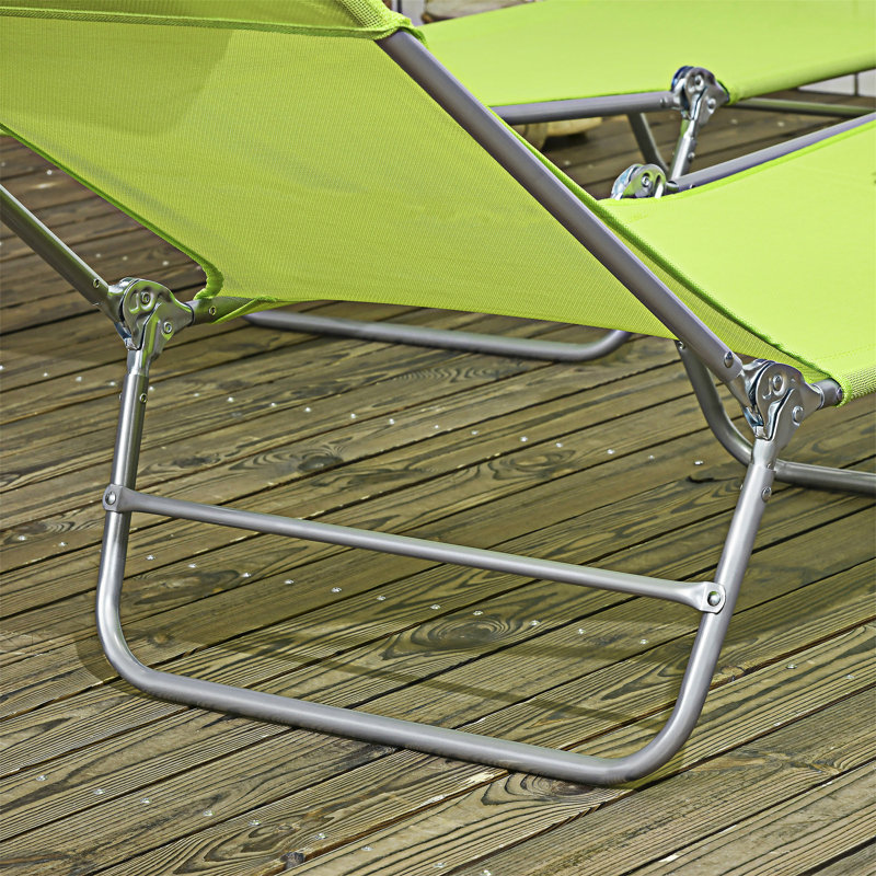 Chaise longue d'extérieur pliante, ensemble de 2