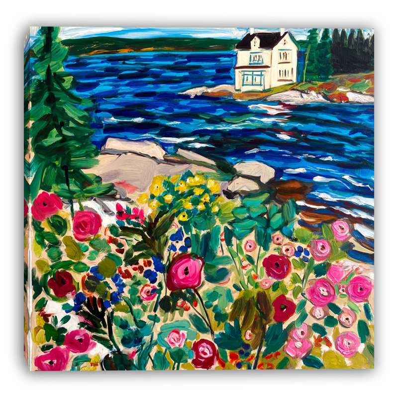 «Blue Shore Garden», art mural sur toile tendue, 12"W x 12"H x 1"D