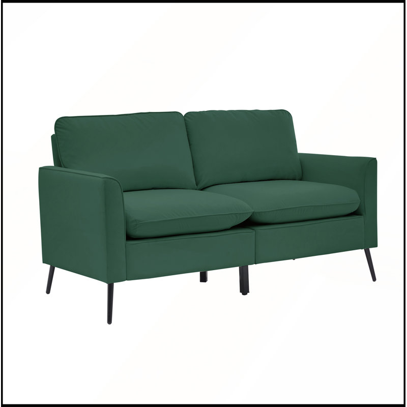 Causeuse rembourrée en cuir Cat Paw, Green Faux Leather
