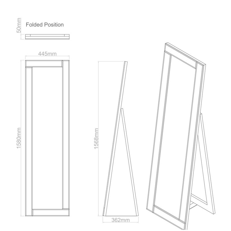 Glass Flat Floor Mirror