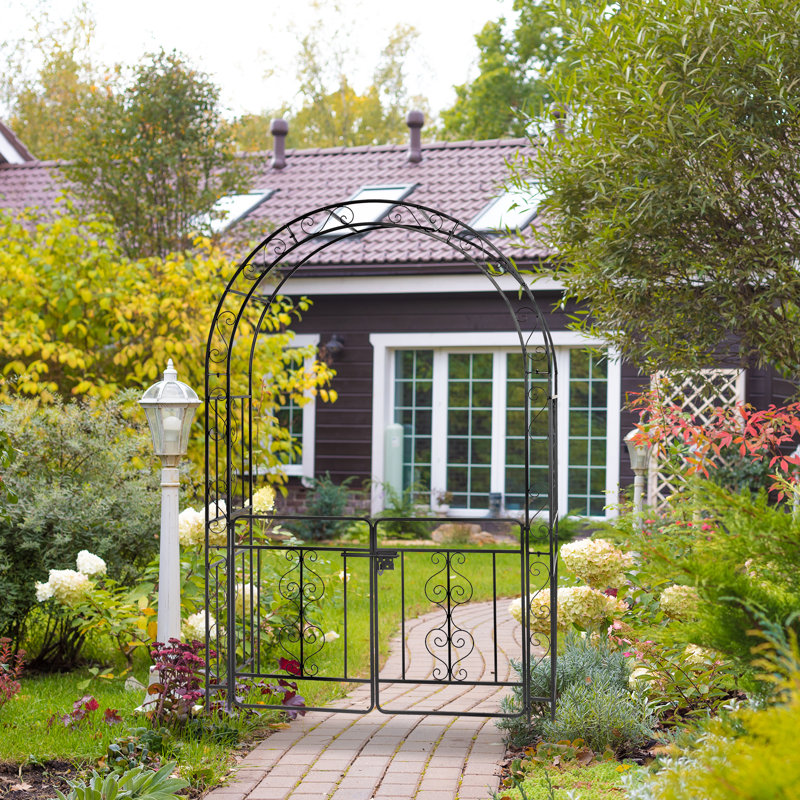 53 W x 23 D Iron Arbor in Black