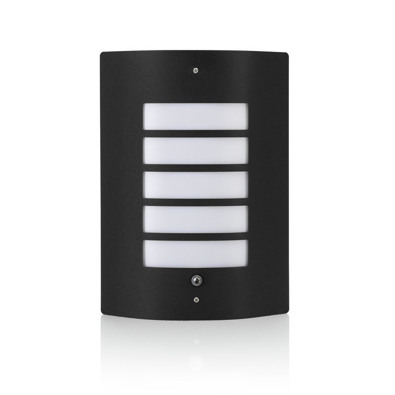 Fyffe 29.6cm H Outdoor Bulkhead Light with Dusk to Dawn, Black