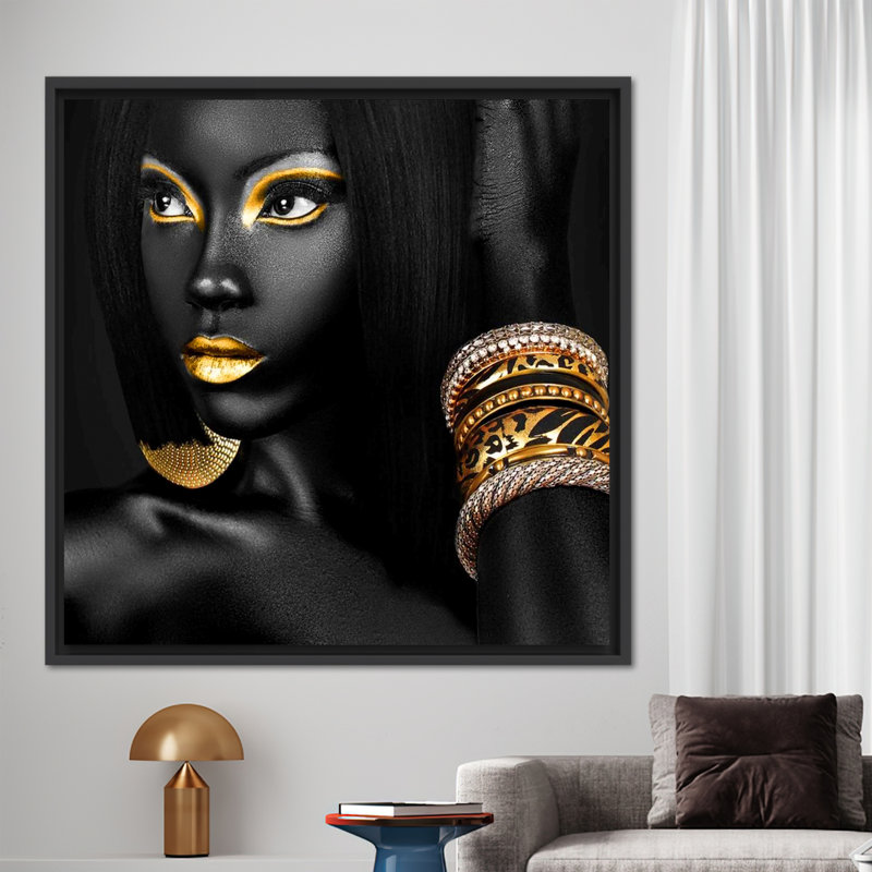 Print on Canvas, 20 cm H x 20 cm W, Black, Framed Print without Mat