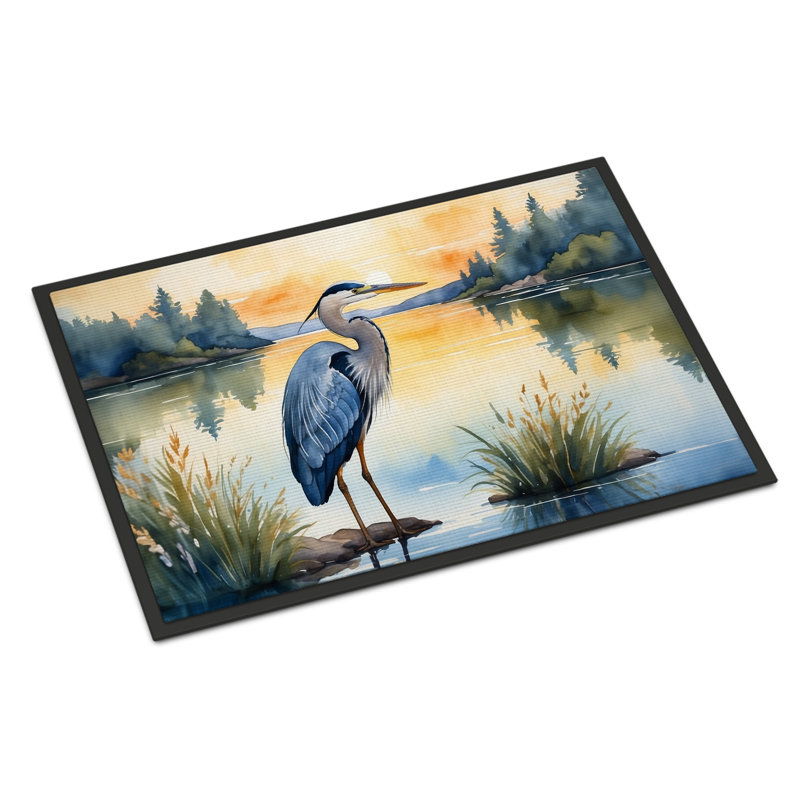 Paillasson Blue Heron in the Golden Hour, L 24 po x L 36 po
