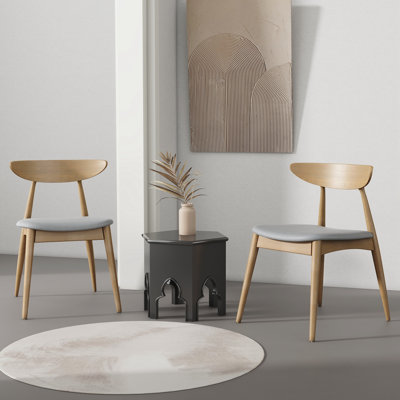 Ensemble de 2 chaises rétro en bois d'hévéa