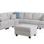 Canapé modulaire en L avec repose-pieds 7 pièces Linen