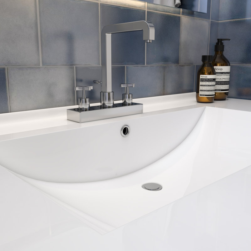 36'' White Ceramic Drop-In Bathroom Vanity Top Sink