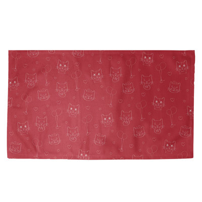 Tapis rouge/zone blanche fait main
